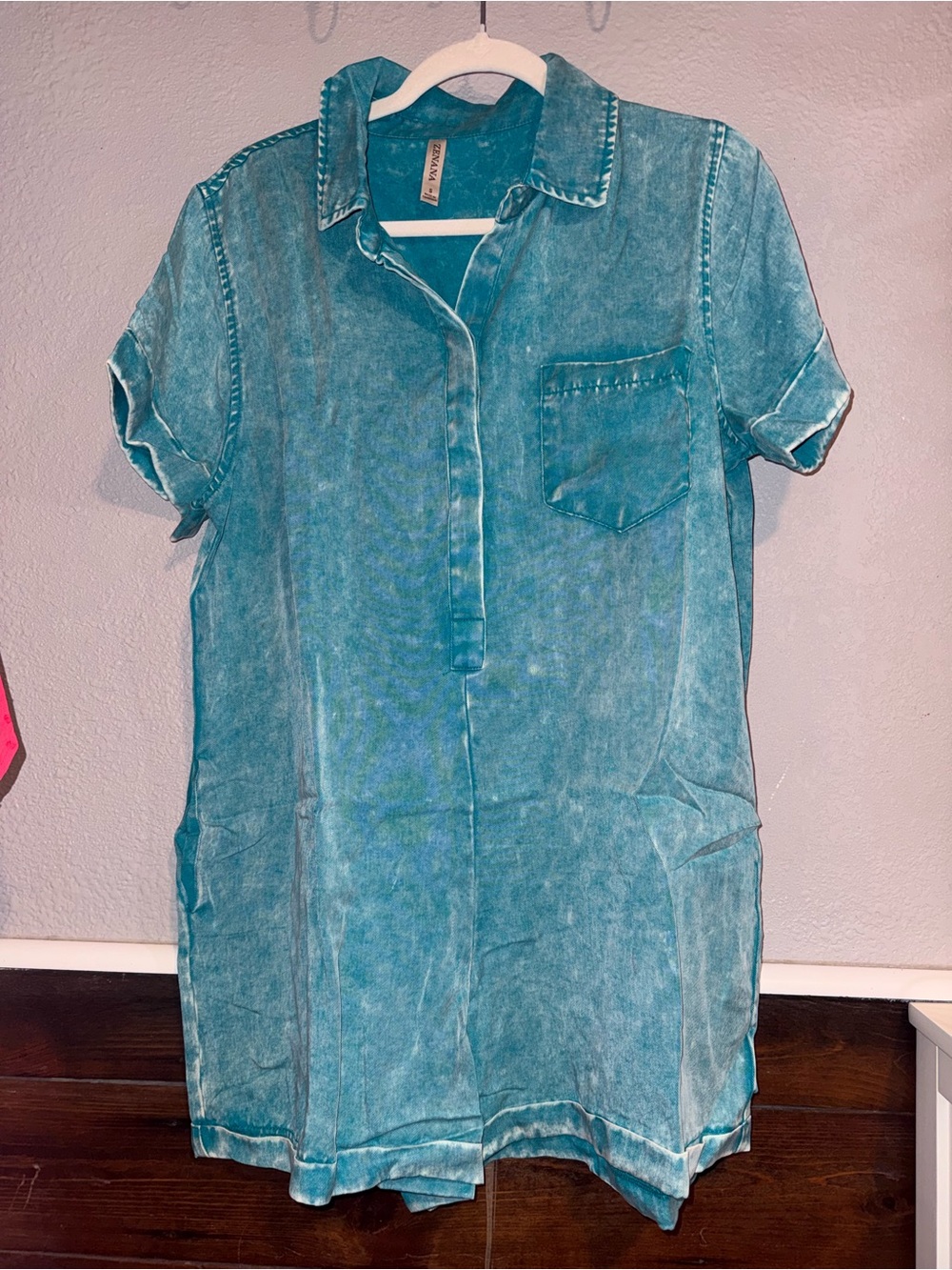 Zenana Outfitters Teal Short Sleeve Romper